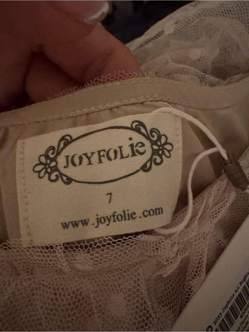 NWT Joyfolie Girls' Lauryl Cold-Shoulder Tulle Dress with Belt - size 7 - Picture 8 of 8